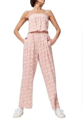 Faherty Renata Floral Jumpsuit Coral Nusa Size Small